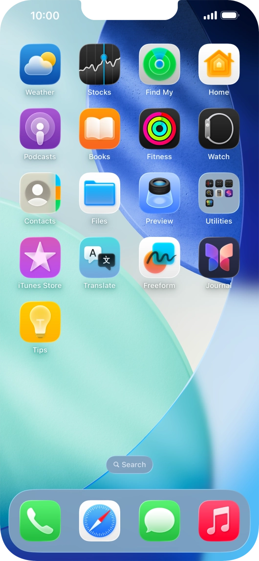 Press and hold anywhere on the home screen.