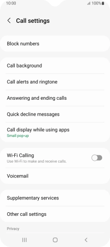 Press Supplementary services.