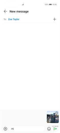 Press the send icon when you've finished your MMS.