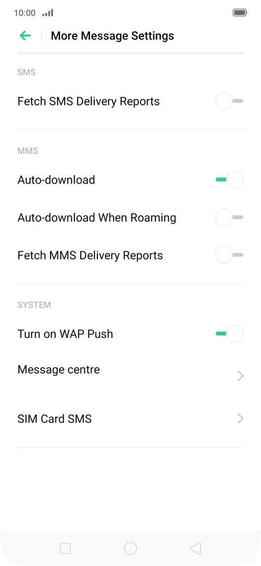 Press Message centre.