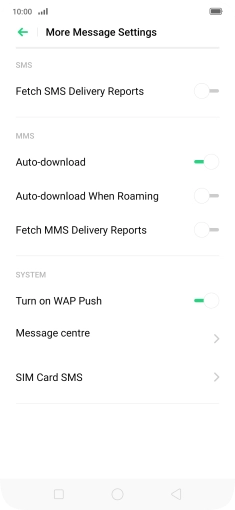 Press Message centre.