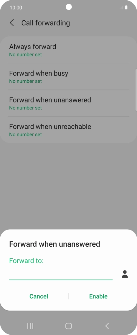 Key in +447953222222 and press Enable.