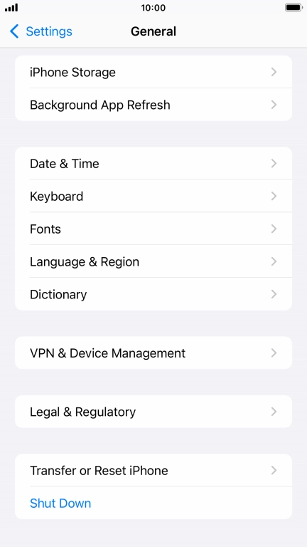 Press Transfer or Reset iPhone.