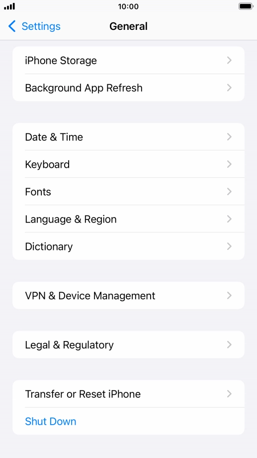 Press Transfer or Reset iPhone.