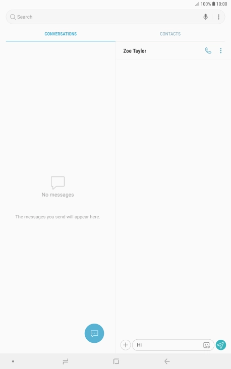 Press the send icon when you've finished your SMS.