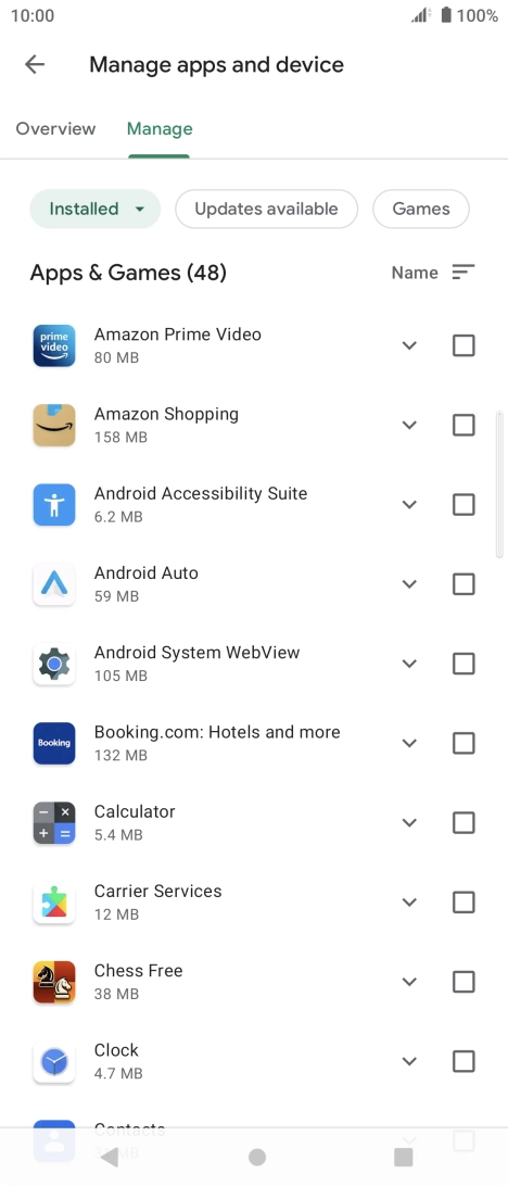 Press the required app.