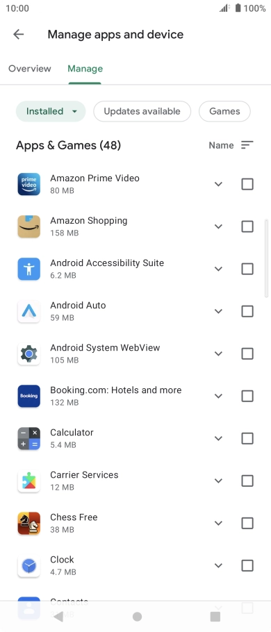 Press the required app.