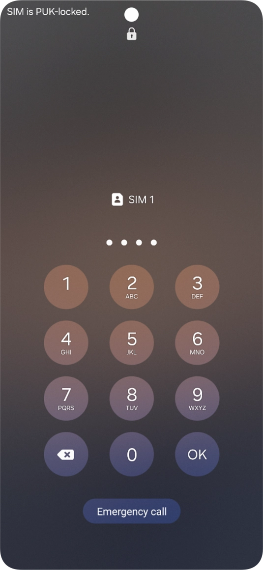 If your SIM is locked, key in your PIN and press OK. The default PIN is 1111.
