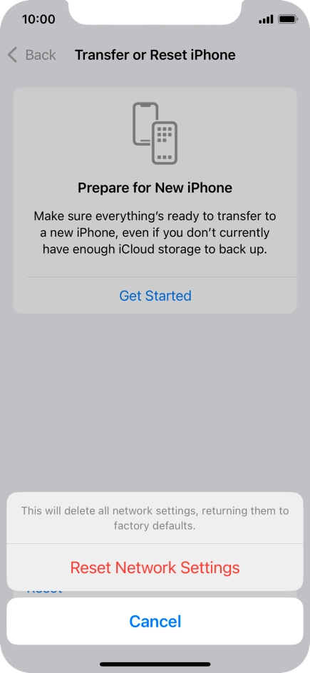 Press Reset Network Settings.