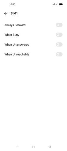 Press the indicator next to the required divert type.