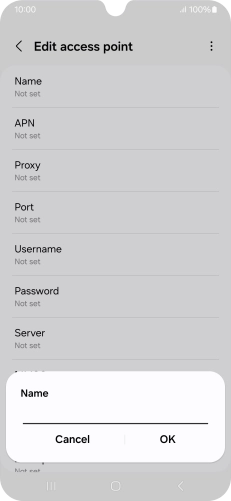 Key in EE Internet and press OK.
