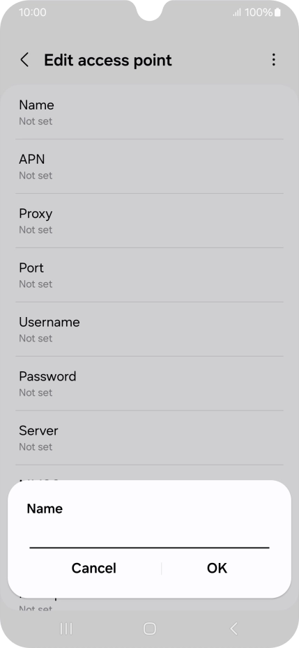 Key in EE Internet and press OK.