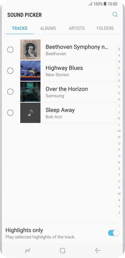Press the required ring tones to hear them.