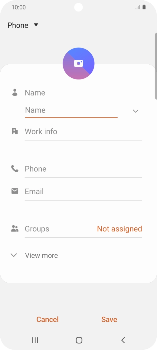 Press Name and key in the required name.