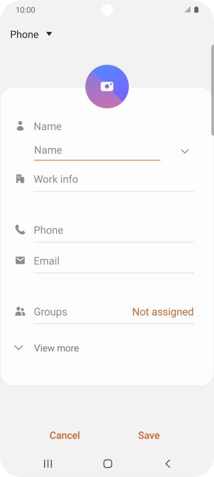 Press Name and key in the required name.