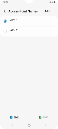 Press the field next to the data connection to activate it.