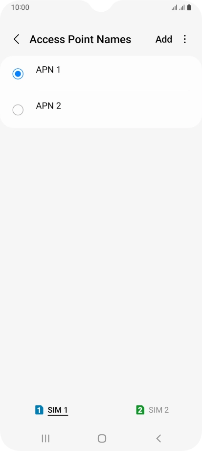 Press the field next to the data connection to activate it.