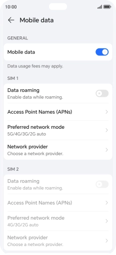 Press Access Point Names (APNs).