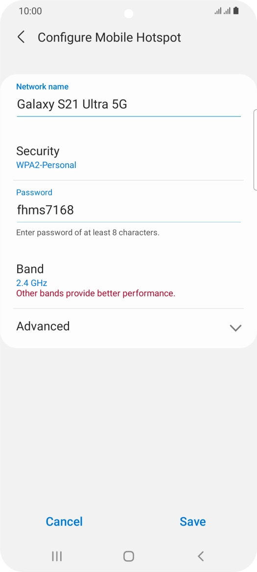 Press the field below 