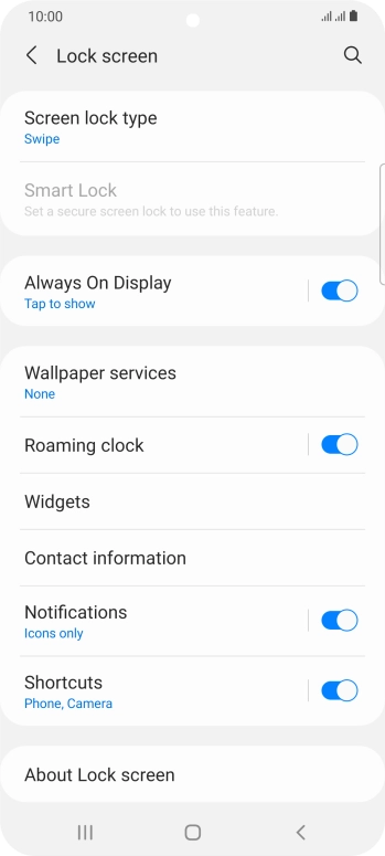 Press Screen lock type.