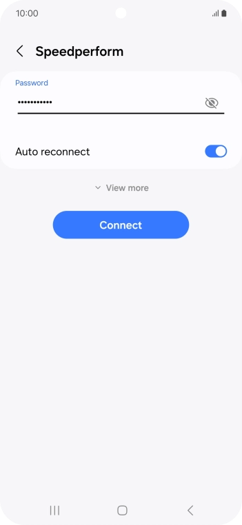 Key in the password for the Wi-Fi network and press Connect.