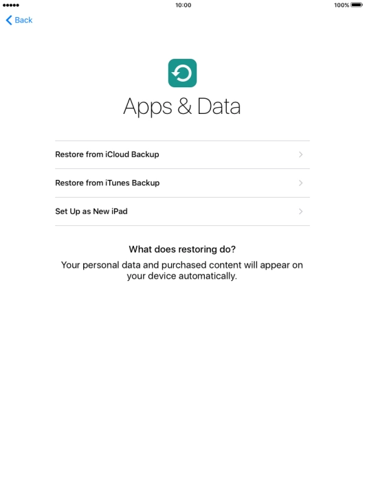 Press Restore from iCloud Backup.