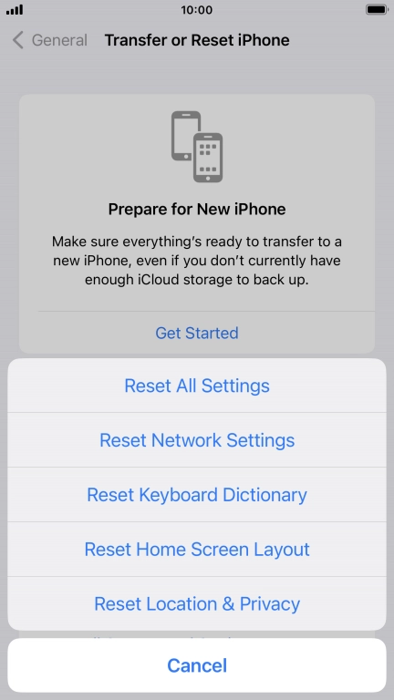 Press Reset All Settings.