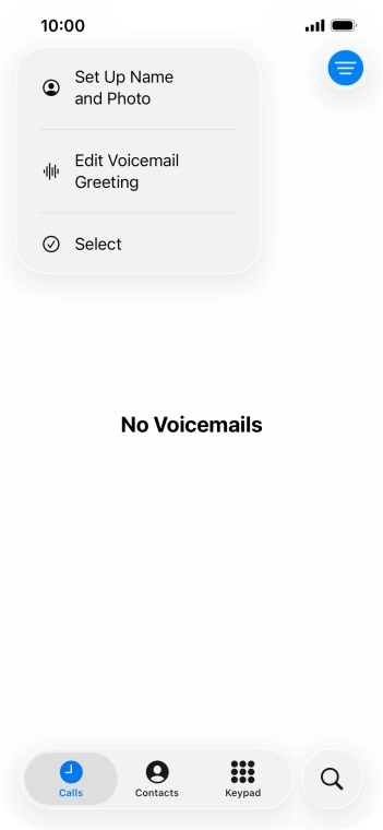 Press Edit Voicemail Greeting.