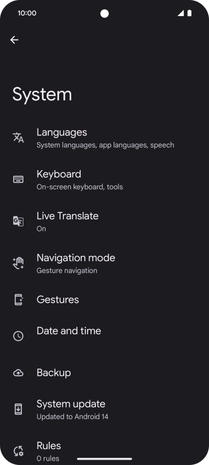 Press System update. If a new software version is available, it's displayed. Follow the instructions on the screen to update the phone software.
