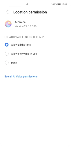 Press the required setting.