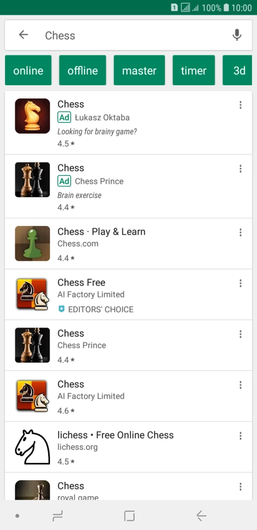 Press the required app.