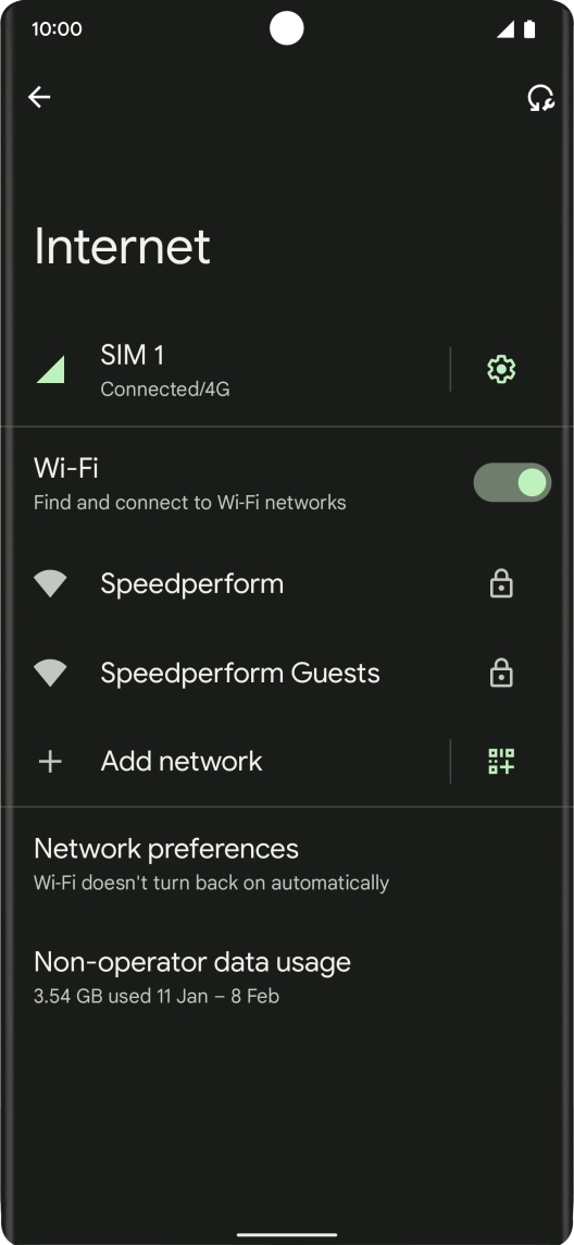 Press the required Wi-Fi network.
