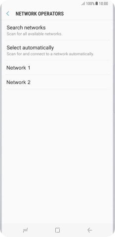 Press the required network.