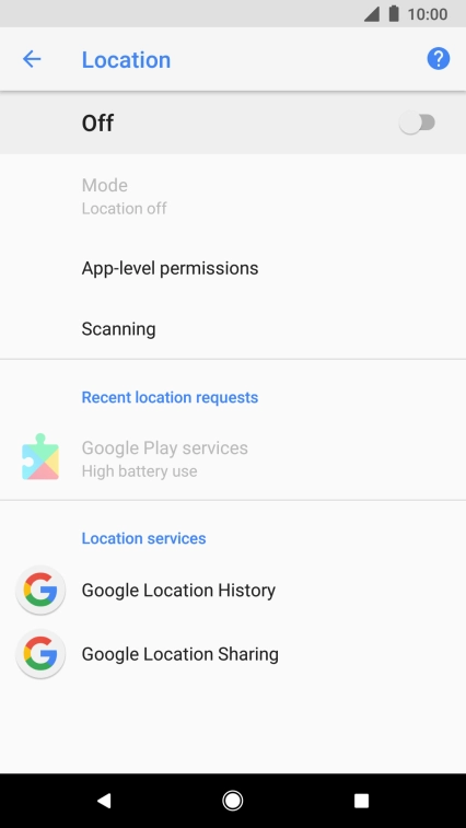 Press the indicator to turn the function on or off.