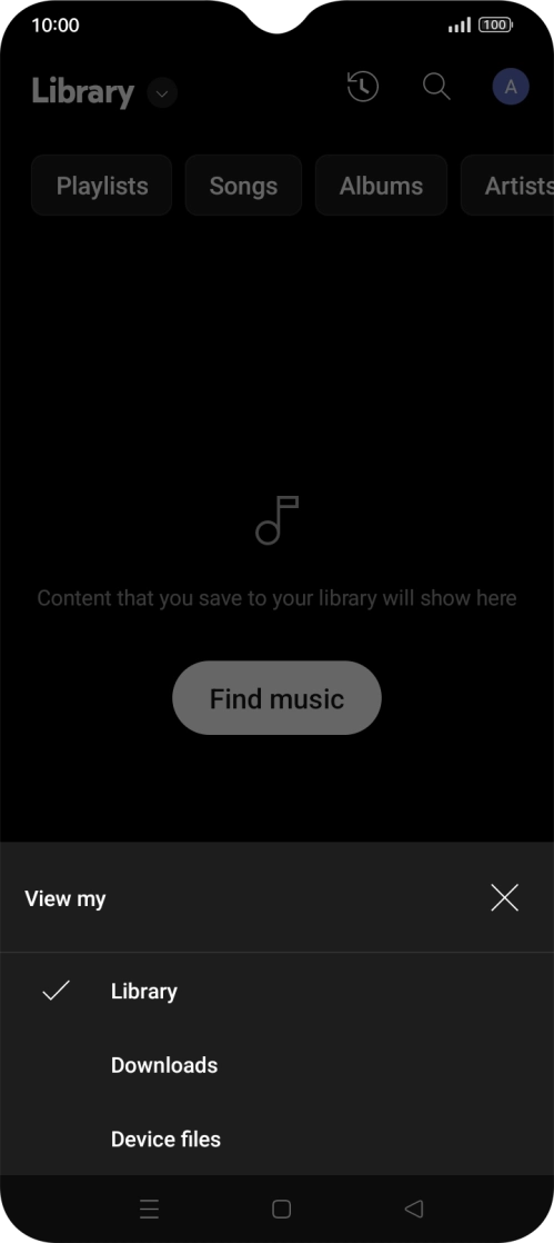 Press the required category and go to the required audio file.