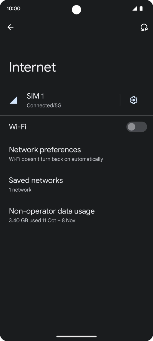 Press the settings icon.