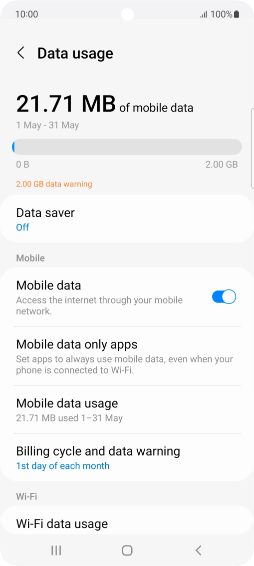 The total data usage is displayed.