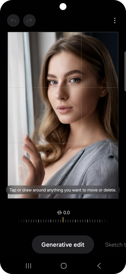To resize, remove or move objects on your pictures, press Generative edit.