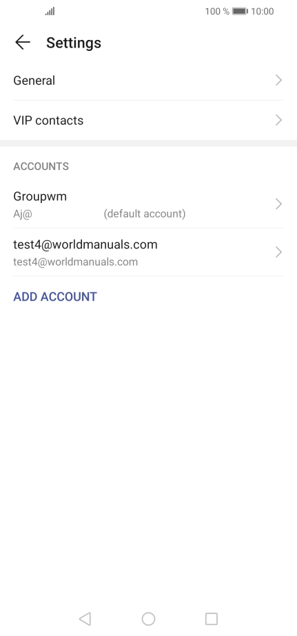 Press the required email account.