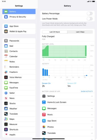 Press the indicator next to 