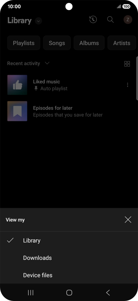 Press the required category and go to the required audio file.