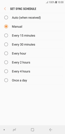 Press the required setting.