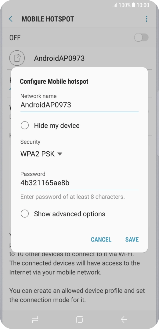 Press the field below 