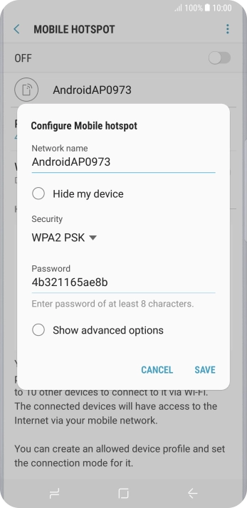 Press the field below 