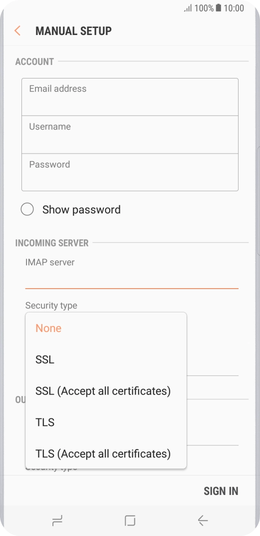 Press None to turn off the function.