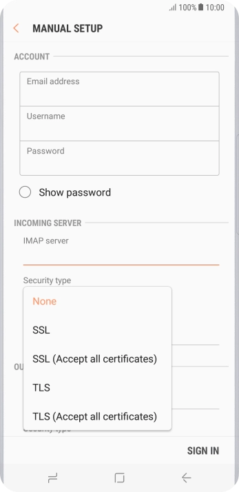 Press None to turn off the function.