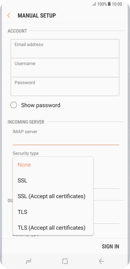 Press None to turn off the function.