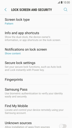 Press Screen lock type and key in the current phone lock code.