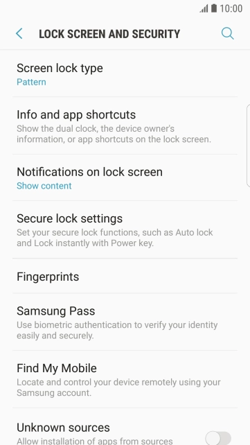 Press Screen lock type and key in the current phone lock code.
