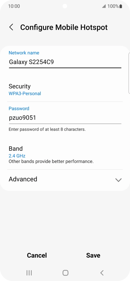 Press the field below 